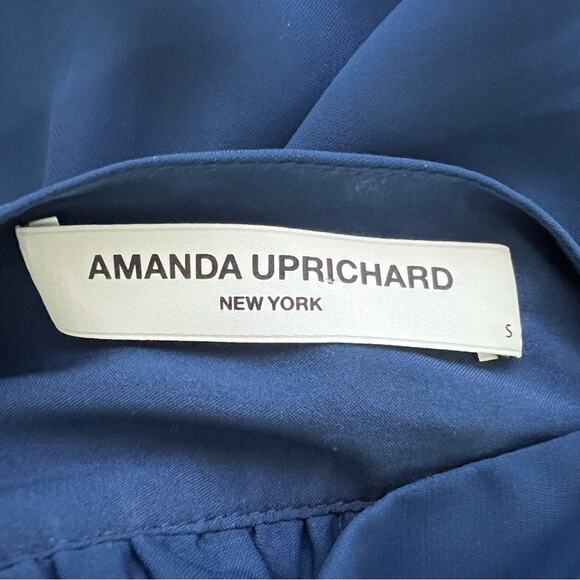 Amanda Uprichard Blue Ruffle Halter Mini Dress Size Small - Picture 9 of 11